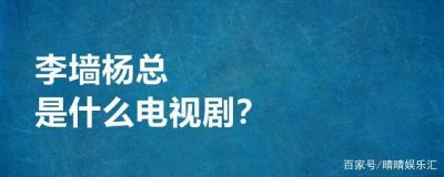 ​李墙杨总是什么电视剧？这部电视剧主要讲述了什么？