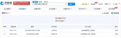​吴京持股公司成被执行人 共计强制执行42.39万