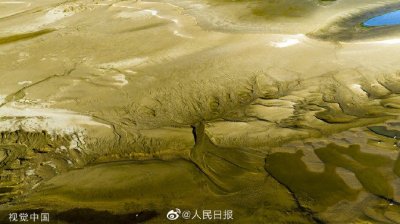 ​大自然的艺术！黄河河床像极了沙画