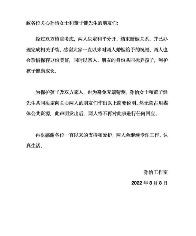 猜测董子健孙怡离婚的原因（孙怡董子健离婚）(2)