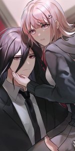 ​《弹丸论破》神座出流X七海千秋，动漫全面屏壁纸分享