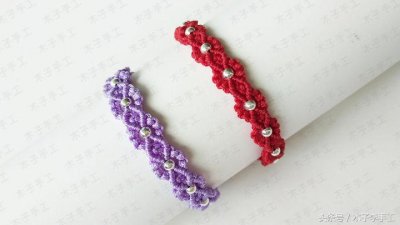 ​清新小花红绳手链编织图文教程