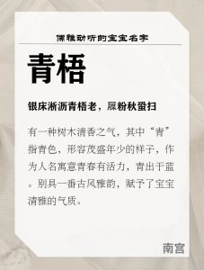 儒雅又动听的宝宝名字
